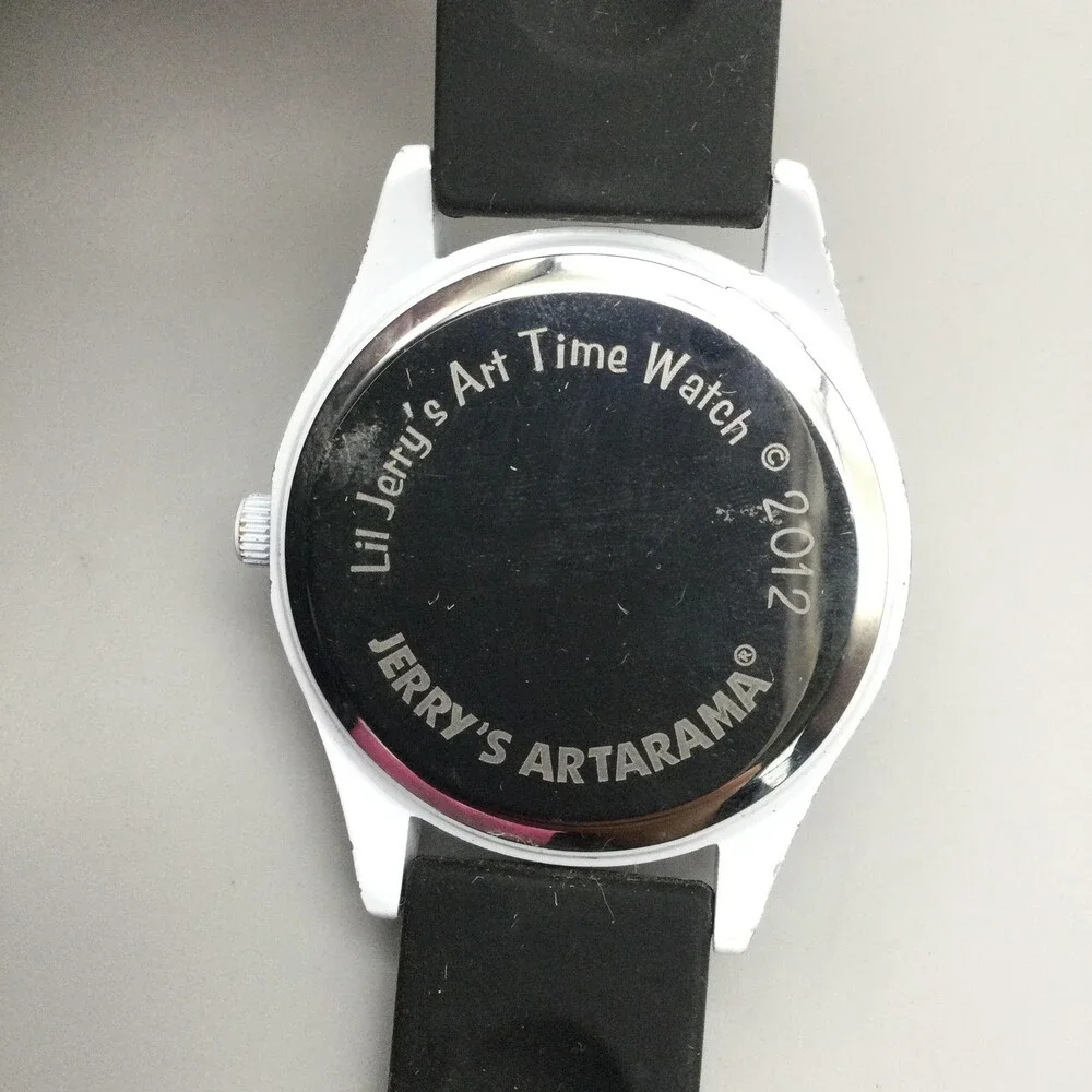 Jerry's Artarama Boys Watch Lil Jerry's Art Time Black Strap New Battery